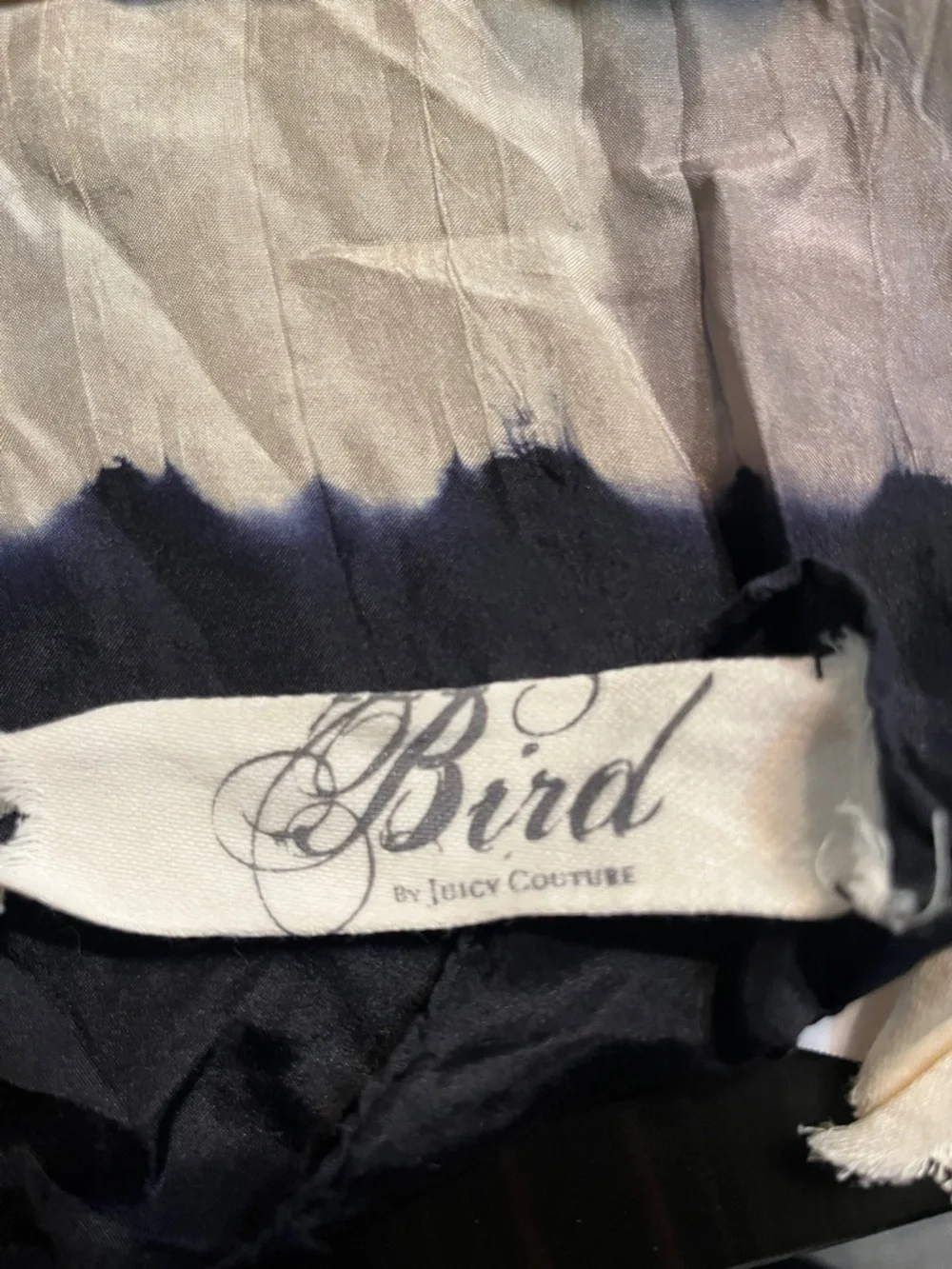 Bird by Juicy Couture Black and Cream Tie-Dye Scarf